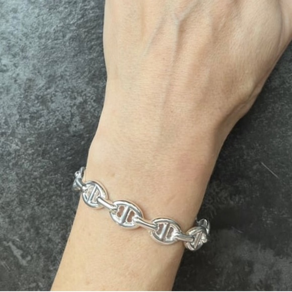 Hermes Chain D'Ancre Echainee Silver .925 Bracelet - Picture 2 of 4